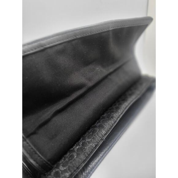 Vintage Coach Hampton Bag Logo Fabric Black Jacquard Monogram Silver Hardware - Picture 6 of 12